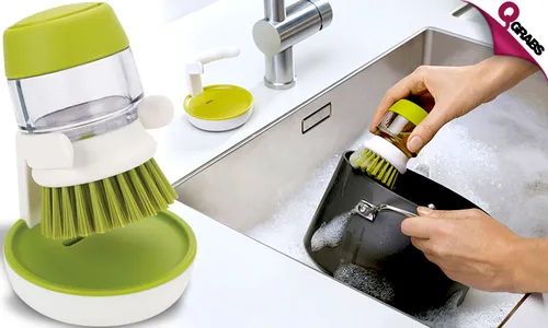 Soap-Dispensing Dish Scrubber!